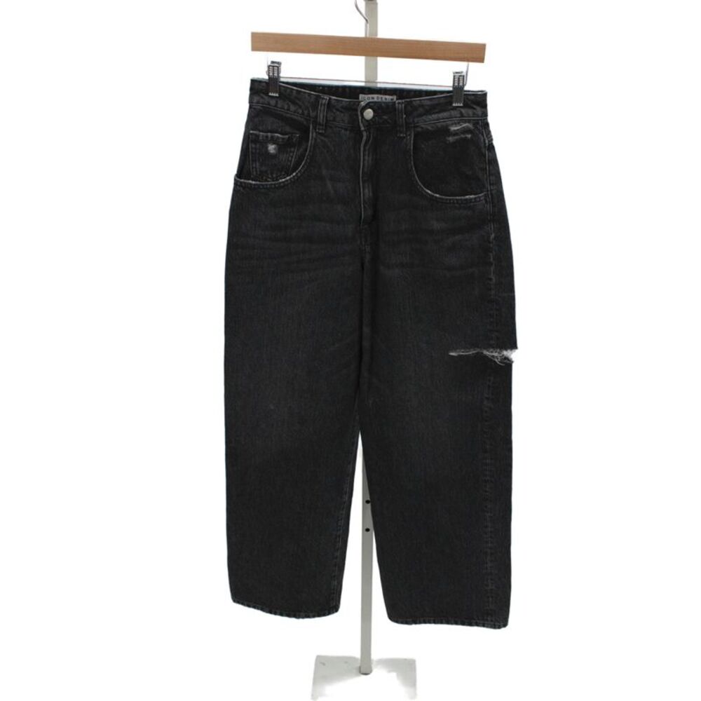Icon Denim Women Wide Leg Black Jeans Size 28